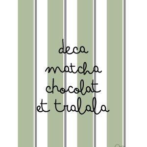 Carte "deca matcha chocolat et tralala"