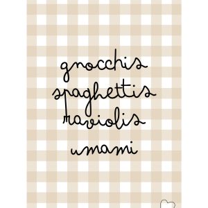 Carte "gnocchis spaghettis raviolis umami"